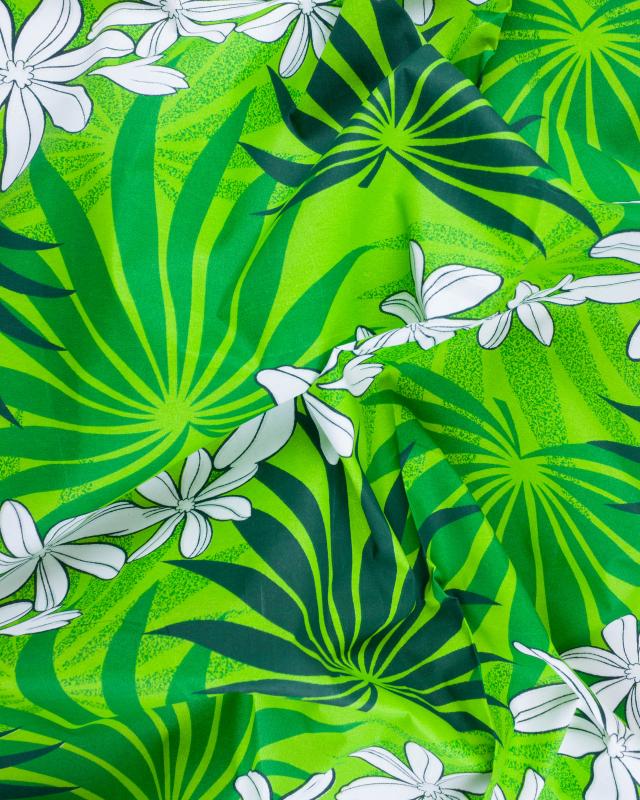 Tissu Polynésien MOENAU Vert - Tissushop